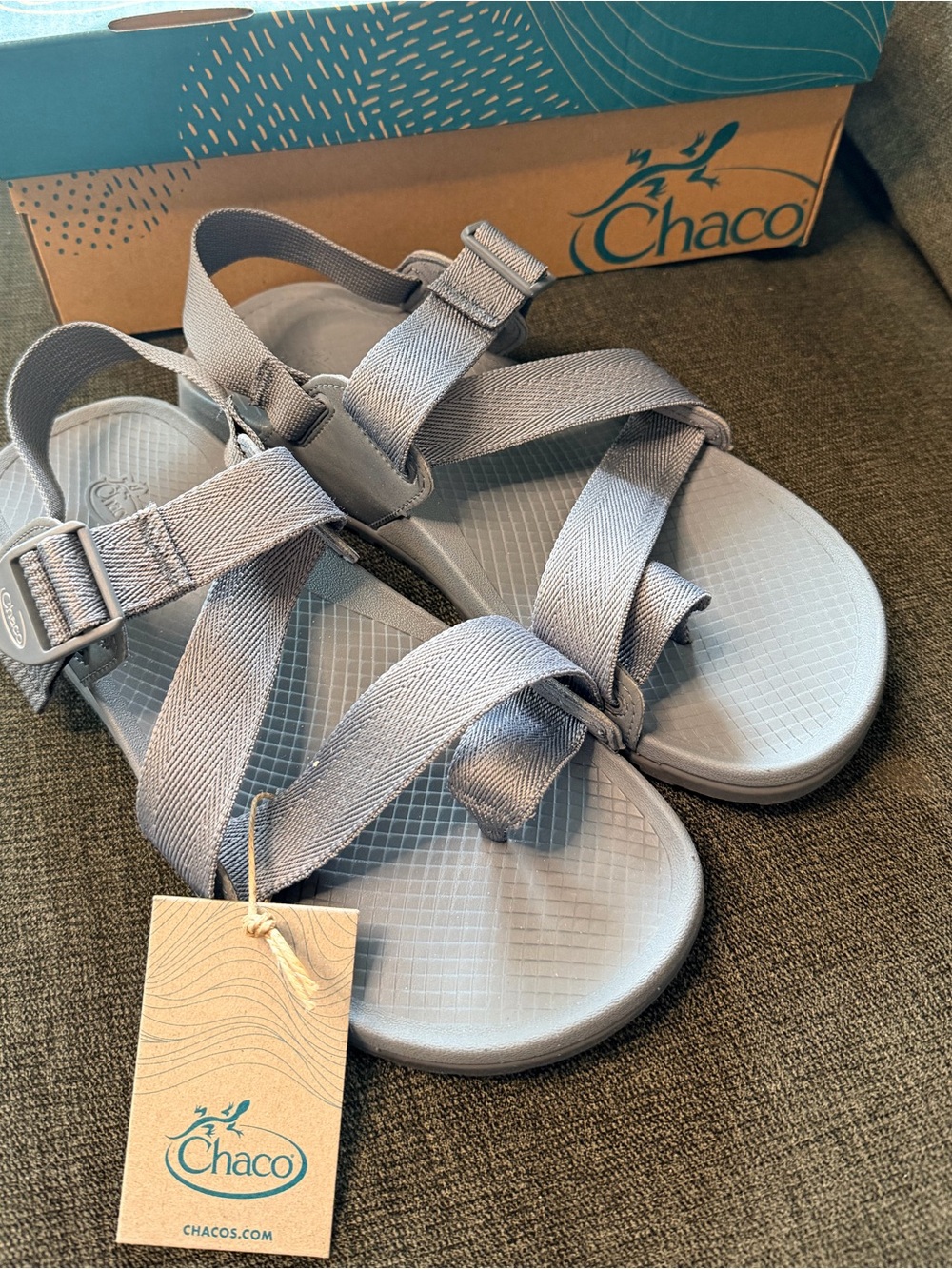 Chaco Mens Lowdown 2 Gray Adjustable Strap Sandals Size 8